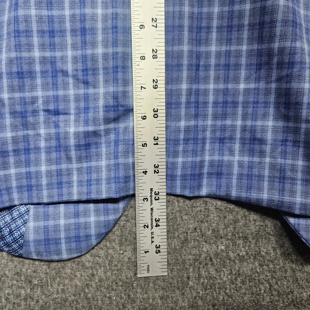 Oak Hill Sport Coat Mens 3XLT 54L/56L Blue Plaid Two Button Blazer Big and Tall